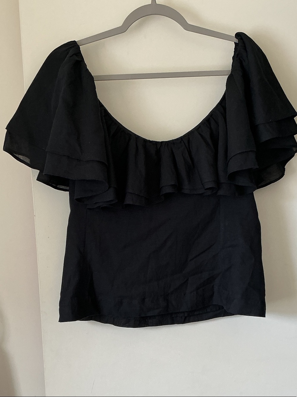 J.Crew Off-Shoulder Ruffle Women's Top in Black